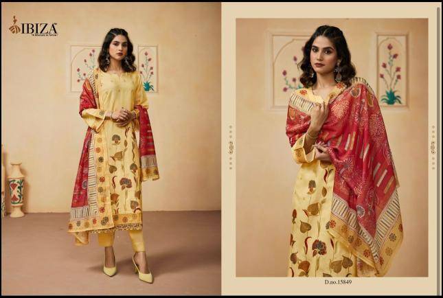 Ibiza fashion story linen Unstitched dress materials in Pune